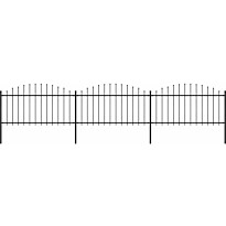Puutarha-aita, keihäskärjillä, teräs, (1.25-1.5)x5.1m, musta