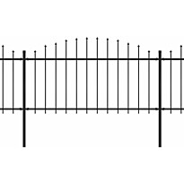 Puutarha-aita, keihäskärjillä, teräs, (1.25-1.5)x11.9m, musta