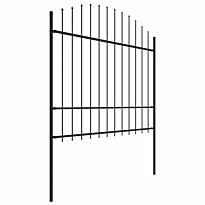 Puutarha-aita, keihäskärjillä, teräs, (1.5-1.75)x13.6m, musta