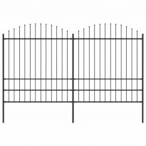 Puutarha-aita, keihäskärjillä, teräs, (1.75-2)x3.4m, musta