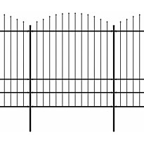 Puutarha-aita, keihäskärjillä, teräs, (1.75-2)x5.1m, musta