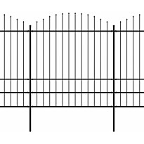 Puutarha-aita, keihäskärjillä, teräs, (1.75-2)x13.6m, musta