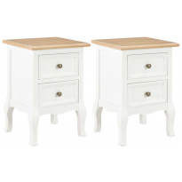 Yöpöytä 2kpl mdf 35x30x49 cm valkoinen