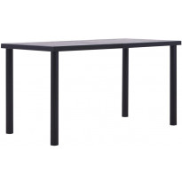 Ruokapöytä musta ja betoninharmaa 140x70x75 cm mdf