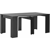 Jatkettava ruokapöytä korkeakiilto musta 175x90x75 cm