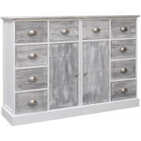 Senkki 10 vetolaatikolla harmaa 113x30x79cm puu