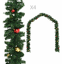 Jouluköynnökset palloilla, 4 kpl, 270cm, vihreä
