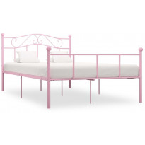 Sängynrunko pinkki metalli 140x200cm