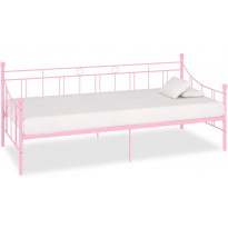 Sohvasänky pinkki metalli 90x200 cm