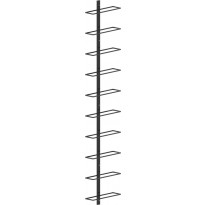 Seinäkiinnitteinen viinipulloteline, 10-pullolle, 2-osainen, metalli