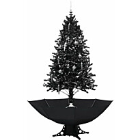 Lunta satava joulukuusi sateenvarjopohjalla, musta, 190cm, PVC