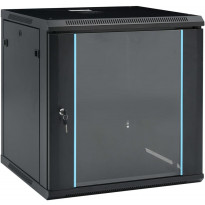 Seinäkiinnitettävä verkkolaitekaappi 19&quot;, IP20, 600x600x640mm