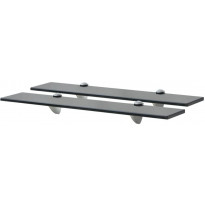 Kelluvat hyllyt, 2 kpl, lasi, 60x10 cm, 8 mm, musta