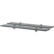 Kelluvat hyllyt, 2 kpl, lasi, 70x10 cm, 8 mm, musta