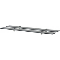 Kelluvat hyllyt, 2 kpl, lasi, 100x10 cm, 8 mm, musta