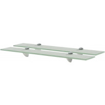 Kelluvat hyllyt, 2 kpl, lasi, 60x10 cm, 8 mm, huurre