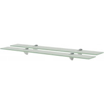 Kelluvat hyllyt, 2 kpl, lasi, 80x10 cm, 8 mm, huurre