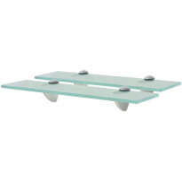 Kelluvat hyllyt, 2 kpl, lasi, 40x20 cm, 8 mm, kirkas