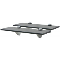 Kelluvat hyllyt, 2 kpl, lasi, 30x20 cm, 8 mm, musta