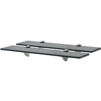 Kelluvat hyllyt, 2 kpl, lasi, 50x20 cm, 8 mm, musta