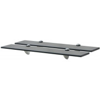 Kelluvat hyllyt, 2 kpl, lasi, 60x20 cm, 8 mm, musta