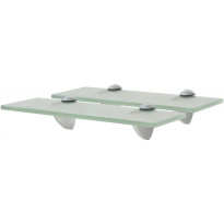 Kelluvat hyllyt, 2 kpl, lasi, 30x20 cm, 8 mm, huurre