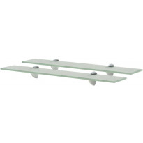 Kelluvat hyllyt, 2 kpl, lasi, 60x20 cm, 8 mm, huurre