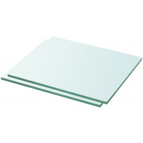 Hyllyt 2 kpl, kirkas lasi, 30x20 cm