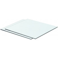 Hyllyt 2 kpl, kirkas lasi, 40x30 cm