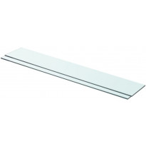 Hyllyt 2 kpl, kirkas lasi, 80x12 cm