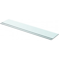 Hyllyt 2 kpl, kirkas lasi, 90x15 cm