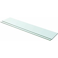 Hyllyt 2 kpl, kirkas lasi, 100x20 cm