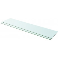 Hyllyt 2 kpl, kirkas lasi, 110x25 cm