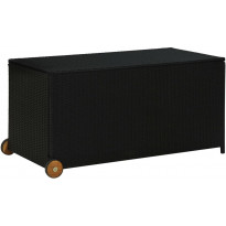 Puutarhan säilytyslaatikko musta 130x65x61 cm polyrottinki