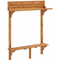 Parvekkeen baaripöytä 90x37x122,5 cm täysi akaasiapuu