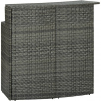Puutarhan baaripöytä, harmaa, 120x55x110 cm, polyrottinki