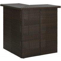 Kulmabaaripöytä ruskea 100x50x105 cm polyrottinki