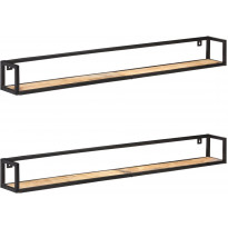Seinähyllyt 2 kpl 160 cm karkea mangopuu