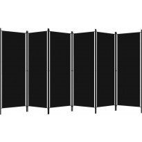 6-paneelinen tilanjakaja, musta, 300x180 cm