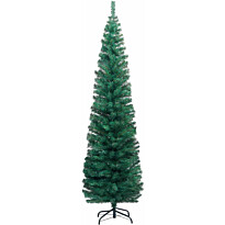 Kapea tekojoulukuusi jalustalla, vihreä, 210cm, PVC