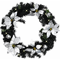Jouluseppele LED-valoilla, musta, 60cm, PVC