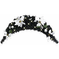 Joulukaari LED-valoilla, musta, 90cm, PVC