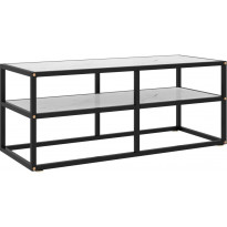 Tv-taso musta valkoisella marmorilasilla 100x40x40 cm