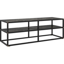 Tv-taso musta mustalla marmorilasilla 120x40x40 cm