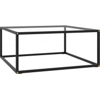 Sohvapöytä musta karkaistu lasi 80x80x35 cm