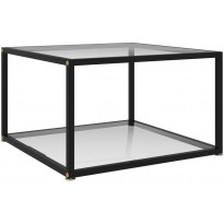 Sohvapöytä läpinäkyvä 60x60x35 cm karkaistu lasi