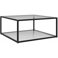 Sohvapöytä läpinäkyvä 80x80x35 cm karkaistu lasi