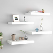 Kelluvat seinähyllyt 4 kpl valkoinen 40x23x3,8 cm mdf