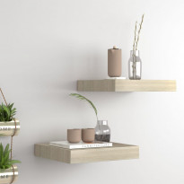 Kelluvat seinähyllyt 2 kpl tammen värinen 23x23,5x3,8 cm mdf