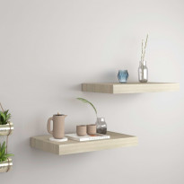 Kelluvat seinähyllyt 2 kpl tammi 40x23x3,8 cm mdf